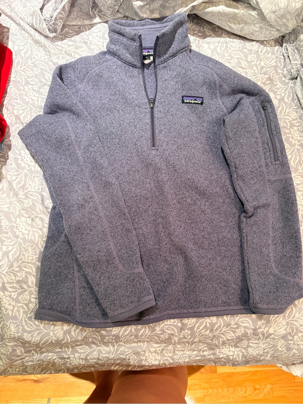 Patagonia Men's Heathered Lavender Quarter-Zip Fleece Pullover